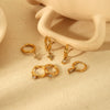 Women's Versatile Geometric Stainless Steel Earrings With Electroplating And Zircon