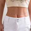 Women’s Versatile Metal Waist Chain Belt With Tassel Star And Imitation Crystal Accent Single Loop Bone Link Chain