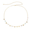 Women’s Versatile Metal Waist Chain Belt With Tassel Star And Imitation Crystal Accent Single Loop Bone Link Chain