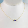 Women's Versatile Single Layer Alloy Necklace With Retro Blue Eye Pendant And Geometry Pattern