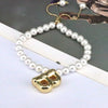 Women's Vintage Balloon Initial Letter Bracelet Gold Plated Pearl Shell Beads Geometric Electroplated