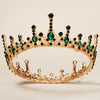 Women's Vintage Baroque Crown Headpiece Full Round Alloy Rhinestone Tiara In Gold For Bridal Weddings Banquets And Parties
