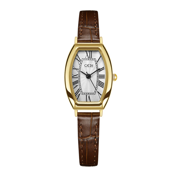 Women's Vintage Barrel Dial Alloy Case Belt Strap Quartz Watch