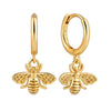 Women's Vintage Bee Earrings With Silver Needle And Copper Geometric Animal Design Electroplated Fashion Ear Jewelry