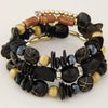 Women's Vintage Bohemian Ethnic Alloy Wooden Beaded Shell Gravel Crystal Elastic Handmade Geometric Electroplated Bracelet