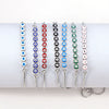 Women's Vintage Bohemian Rainbow Evil Eye Geometric Copper Bracelet With Electroplated Adjustable Design