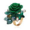 Women's Vintage Bohemian Rose Butterfly Flower Ring In Alloy With Rhinestone Inlay Adjustable Open Band Fashion Jewelry