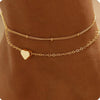 Women's Vintage Copper Multi Layer Pearl Anklet Geometric Stackable Gold Tone Foot Jewelry Casual Fashion Accessory