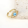 Women's Vintage Copper Open Ring With Heart Shaped Geometric Shell Eye And Zircon Electroplated Design