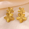 Women's Vintage Embossed Round Sunflower Drop Earrings Long Geometric Floral Design Goldplated Stainless Steel Faderesistant Wholesale Jewelry
