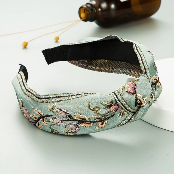 Women’s Vintage Embroidered Cloth Headband Handmade Elegant Minimal Hair Accessory