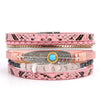 Women's Vintage Feather Geometric Multilayer Leather Bracelet Set With Precious Stones