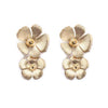 Women's Vintage Flower Statement Earrings With Large Petal Design Long Tassel Drops And Electroplated Iron Metal Finish