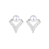 Women's Vintage Flower Zircon Earrings With Pearl Accent Electroplated Metal Exquisite Fashion Jewelry
