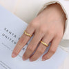 Women's Vintage French Style Geometric 316L Stainless Steel Ring With Electroplating