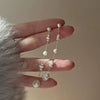Women's Vintage Freshwater Pearl Drop Shape Tassel Earrings With Electroplating Design