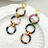 Women's Vintage Geometric Acrylic Hollow Water Drop Electroplated Earrings