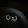 Women's Vintage Geometric C Shaped Alloy Earrings With Pearl Inlay And Silver Needle Design