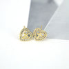 Women's Vintage Geometric Copper Earrings With Micro Pave Zircon Inlay Fashion Retro Statement Jewelry