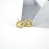 Women's Vintage Geometric Copper Earrings With Micro Pave Zircon Inlay Fashion Retro Statement Jewelry