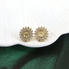 Women's Vintage Geometric Copper Earrings With Micro Pave Zircon Inlay Fashion Retro Statement Jewelry