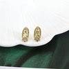 Women's Vintage Geometric Copper Earrings With Micro Pave Zircon Inlay Fashion Retro Statement Jewelry