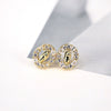 Women's Vintage Geometric Copper Earrings With Micro Pave Zircon Inlay Fashion Retro Statement Jewelry