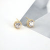 Women's Vintage Geometric Copper Earrings With Micro Pave Zircon Inlay Fashion Retro Statement Jewelry