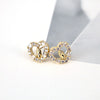Women's Vintage Geometric Copper Earrings With Micro Pave Zircon Inlay Fashion Retro Statement Jewelry