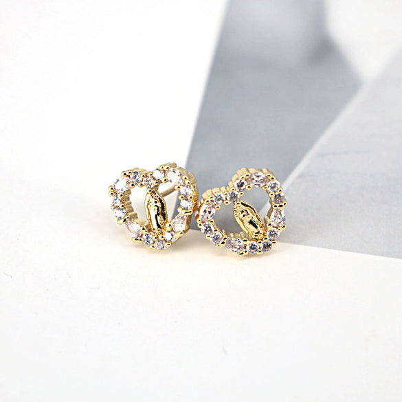 Women's Vintage Geometric Copper Earrings With Micro Pave Zircon Inlay Fashion Retro Statement Jewelry
