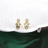 Women's Vintage Geometric Copper Earrings With Micro Pave Zircon Inlay Fashion Retro Statement Jewelry