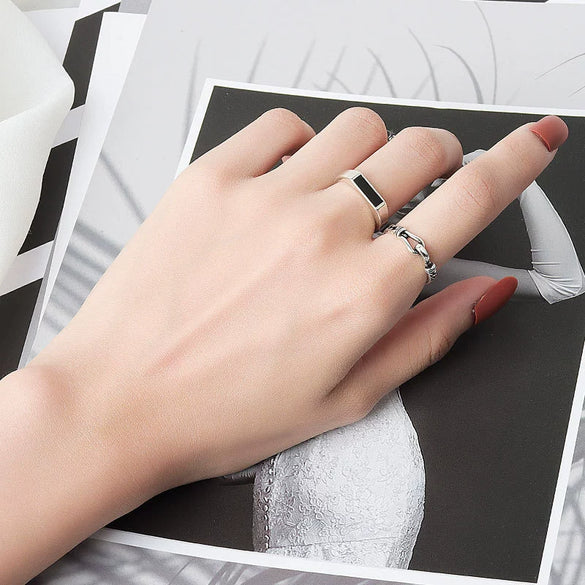 Women's Vintage Geometric Copper Ring With Electroplating