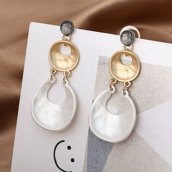 Women's Vintage Geometric Long Earrings Exaggerated Alloy Ear Pin Jewelry Retro Statement Style For Wholesale