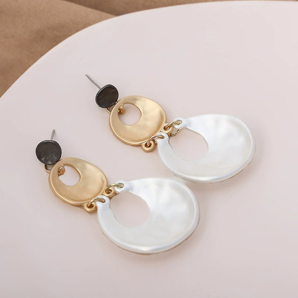 Women's Vintage Geometric Long Earrings Exaggerated Alloy Ear Pin Jewelry Retro Statement Style For Wholesale