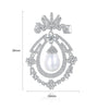 Women's Vintage Geometric Water Drop Pearl Brooch With Zircon Inlay Electroplated Copper Pin For Clothing Accessories