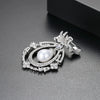 Women's Vintage Geometric Water Drop Pearl Brooch With Zircon Inlay Electroplated Copper Pin For Clothing Accessories