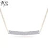 Women's Vintage Geometric Zircon Necklace Elegant Electroplated Copper Clavicle Chain With Mixed Gemstone Pendant