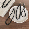 Women's Vintage Glass Glaze Geometric Pearl Chain Necklace With Electroplating