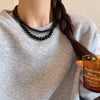 Women's Vintage Glass Glaze Geometric Pearl Chain Necklace With Electroplating