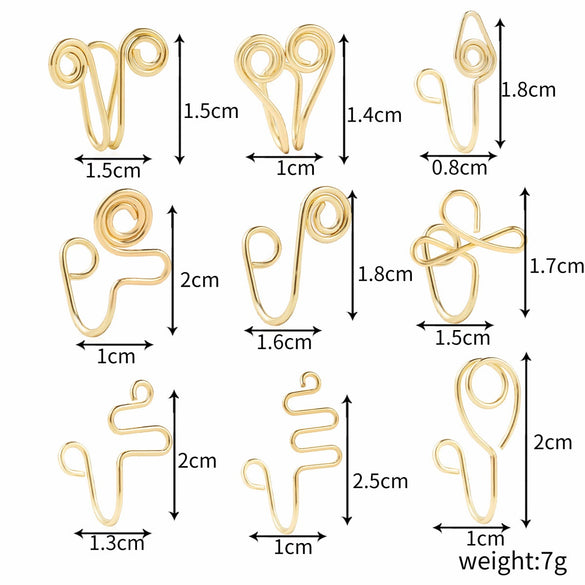 Women's Vintage Handmade Copper Ushaped Geometric Nonperforated Earrings With Electroplating