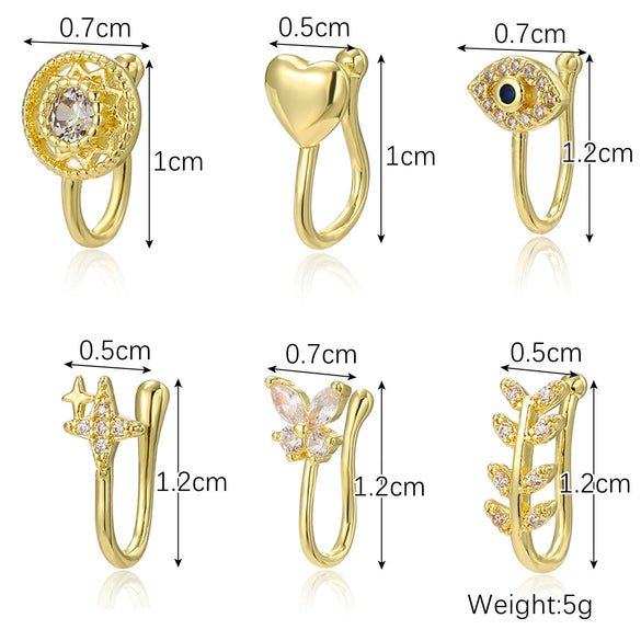 Women's Vintage Handmade Copper Ushaped Geometric Nonperforated Earrings With Electroplating