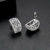 Women's Vintage Korean Style Geometric Copper Zircon Stud Earrings With Electroplated Fashion Jewelry Design
