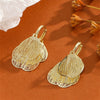 Women's Vintage Leaf Tassel Earrings With Golden Branches And Jade Leaves Electroplated Metal Statement Jewelry In A Light Luxury Floral Design