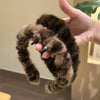 Women's Vintage Leopard Plush Handmade Hair Band