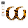 Women's Vintage Leopard Print Acrylic Hoop Earrings With Elegant Polished Curved Design