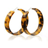 Women's Vintage Leopard Print Acrylic Hoop Earrings With Elegant Polished Curved Design