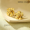 Women's Vintage Light Luxury Pearl Diamond Flower Stainless Steel Electroplated Earrings