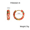 Women's Vintage Oil Drop Flower Stainless Steel Earrings With Vacuum Real Gold Electroplating In Pvd Furnace
