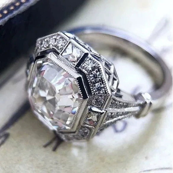 Women's Vintage Palace Style Copper Zircon Geometric Bracelet And Ring
