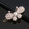 Women's Vintage Pearl Bow Frog Clip Hair Accessory Electroplated Alloy Hairpin For Bangs